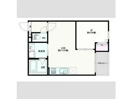 JACK HARISAKI I(1LDK/3階)の間取り写真