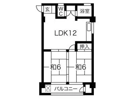 岐阜南中駒ビル(2LDK/4階)の間取り写真