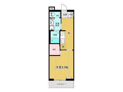 みどり7(1K/2階)の間取り写真