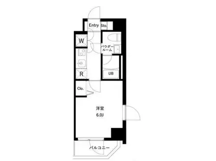 アーバンパーク行徳ステーションフロント(1K/6階)の間取り写真