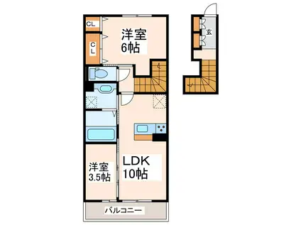 オルタンシア(2LDK/2階)の間取り写真