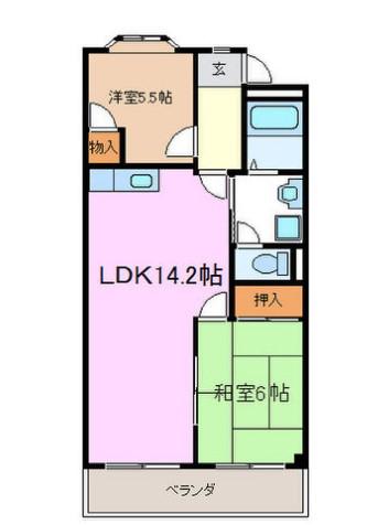 カピラハイツ(2LDK/2階)の間取り写真