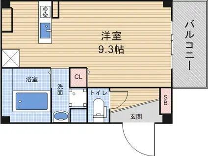 ALEGRIA天王寺東(ワンルーム/4階)の間取り写真