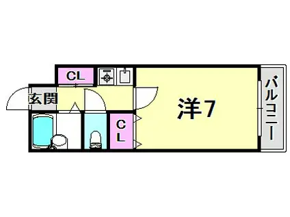 エトールVII(ワンルーム/2階)の間取り写真