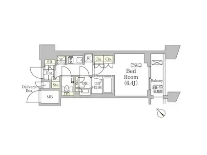 メゾンカルム日本橋馬喰町(1K/10階)の間取り写真