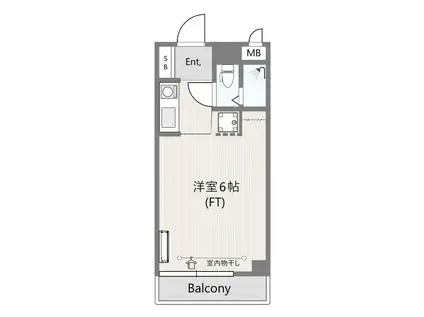トレンチタウン(ワンルーム/3階)の間取り写真