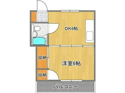 シティコーポ宝仙(1DK/5階)の間取り写真