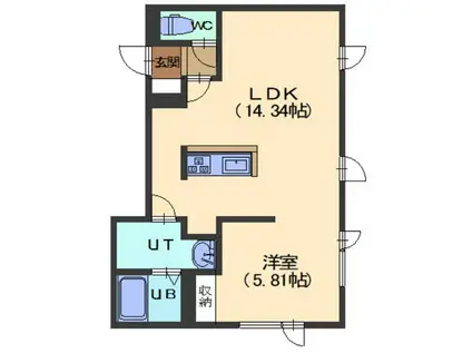 LICHT NULL(1LDK/1階)の間取り写真