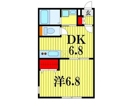 SQUARE2(1DK/1階)の間取り写真