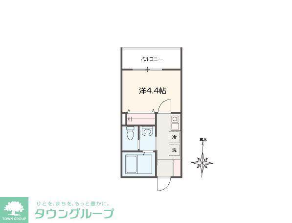 MELLAS新秋津(1K/2階)の間取り写真