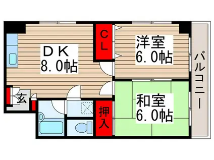 グレース鎌ヶ谷I(2DK/2階)の間取り写真