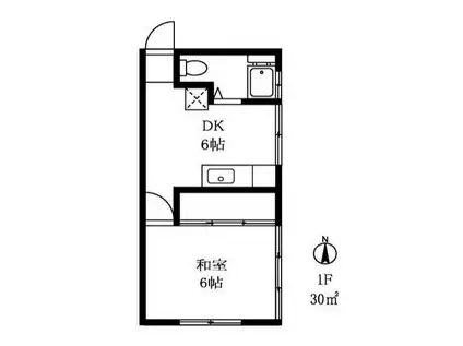 笹野アパート(1DK/1階)の間取り写真