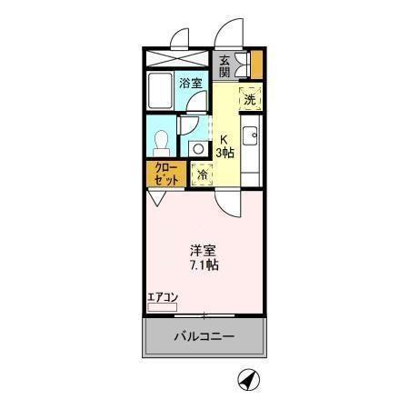 アトラクト松代(1K/3階)の間取り写真