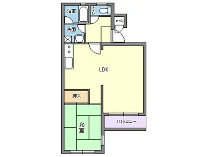 豊南アシエ(1LDK/3階)の間取り写真