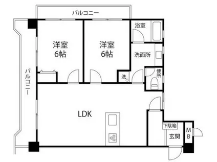 戸田第2コーポサンキョー(2LDK/1階)の間取り写真