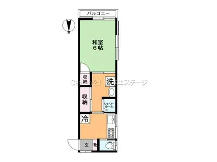 メゾン・ド・たけ(1K/2階)の間取り写真