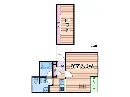 メゾンエリーII(1K/1階)の間取り写真