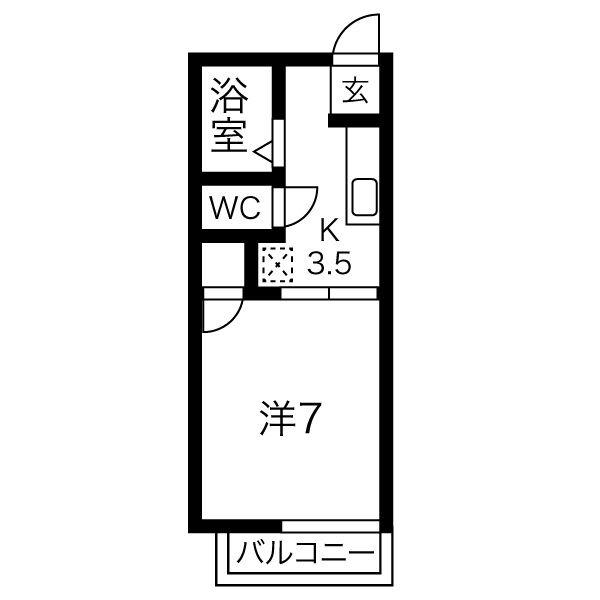グレースハイツごとう(1K/2階)の間取り写真
