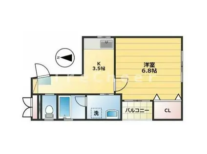 オーツカ(1K/1階)の間取り写真