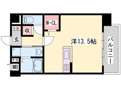 メゾンハピネスII(ワンルーム/2階)の間取り写真