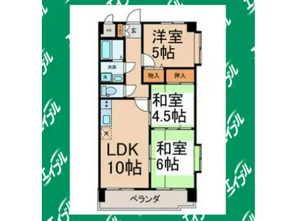 ファミール元柴田東町(3LDK/2階)の間取り写真