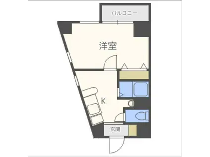 エステムコート新神戸エリタージュ(1DK/4階)の間取り写真