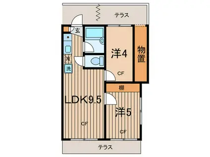 ファーストメゾン(2LDK/1階)の間取り写真