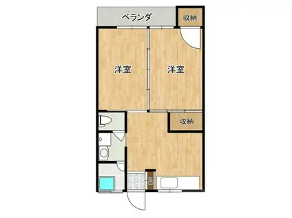 マンション真砂(2DK/2階)の間取り写真