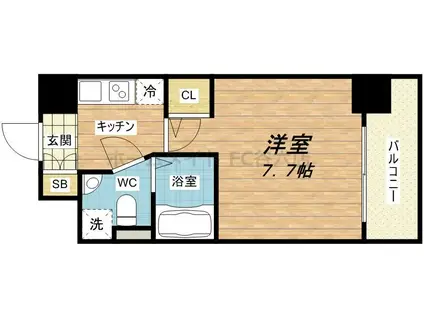 SERENITE本町エコート(1K/7階)の間取り写真