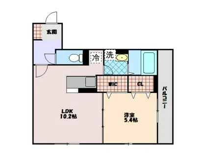Dクラウド(1LDK/3階)の間取り写真
