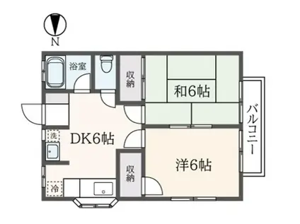 シャルムII(2DK/2階)の間取り写真
