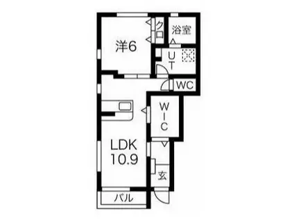 FELICE B棟(1LDK/1階)の間取り写真