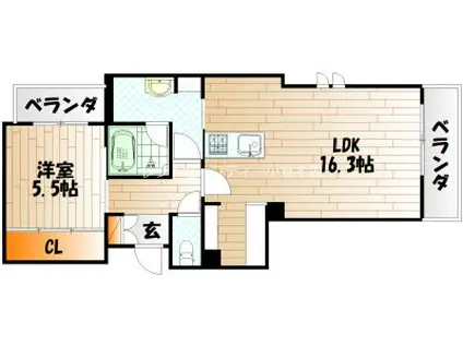 シャーメゾン竪町(1LDK/3階)の間取り写真
