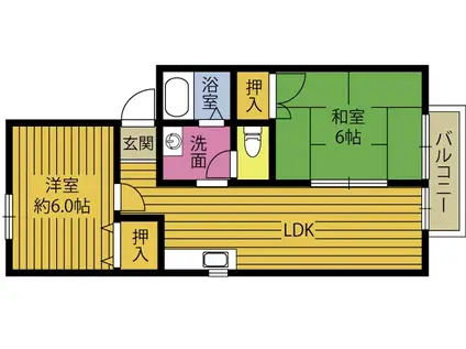 ペアトゥリー(2LDK/2階)の間取り写真