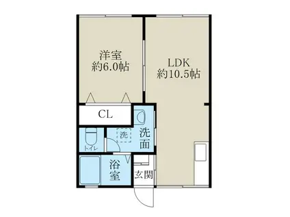 交詢ハイツA(1LDK/1階)の間取り写真