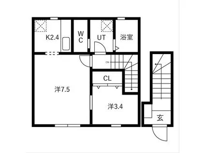 エル・アルビオG棟(1LDK/2階)の間取り写真
