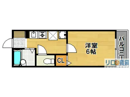 アビテII(1K/2階)の間取り写真