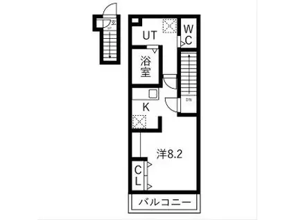 あんしん西宿08-6002(ワンルーム/2階)の間取り写真