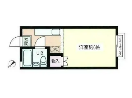 ドメイン山手(ワンルーム/2階)の間取り写真