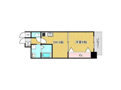 KREHL宿院(1DK/2階)の間取り写真