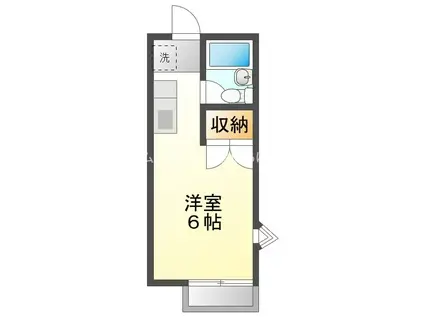 セントラルヒルズB棟(ワンルーム/2階)の間取り写真