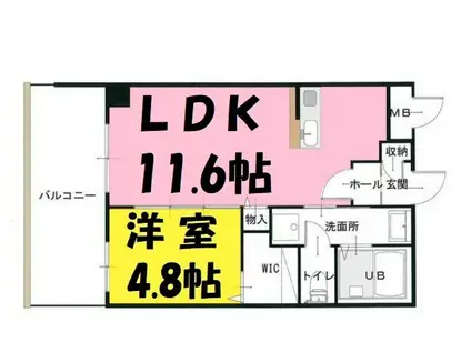 ブライトック南越谷(1LDK/2階)の間取り写真
