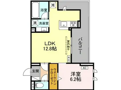 カーサ・セレナ(1LDK/3階)の間取り写真
