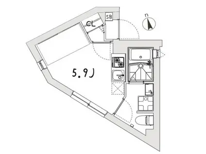 ロータス千歳船橋(ワンルーム/2階)の間取り写真