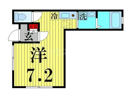 クッキーハウス(ワンルーム/1階)の間取り写真