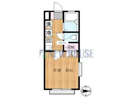 ワセダエノキハウスII(1K/2階)の間取り写真