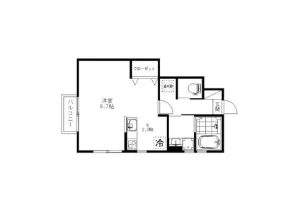 コヤマバックス374(ワンルーム/1階)の間取り写真