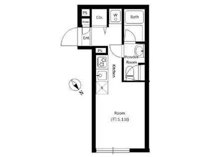 LUDENS沼袋MAXIV(ワンルーム/3階)の間取り写真