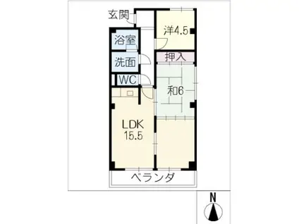 森島コーポラス(2LDK/2階)の間取り写真