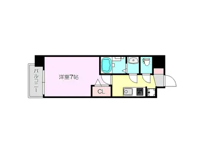 GM HIGASHIMIKUNI(1K/9階)の間取り写真